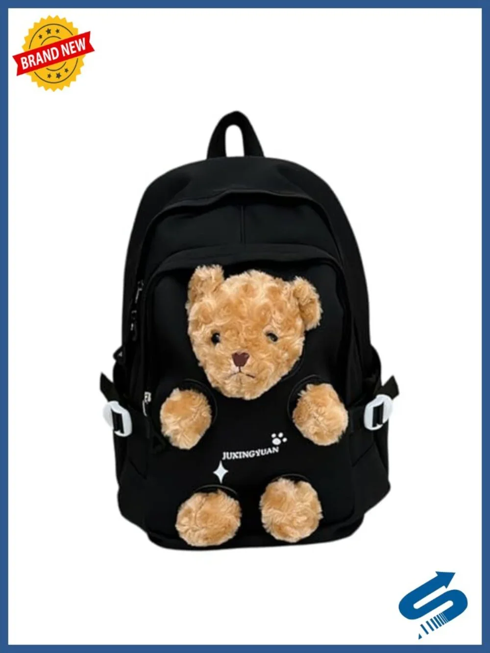 Kawaii Plush Backpack Detachable 3D Bear Nylon Adult Ita Bag
